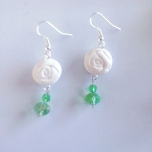 Rose Green Peridot Swarovski Crystal Earrings
